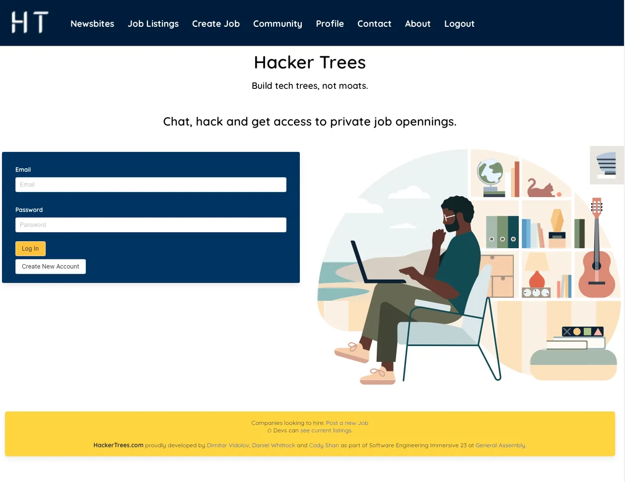 Group Project: Hackertrees | @ General Assembly screen 